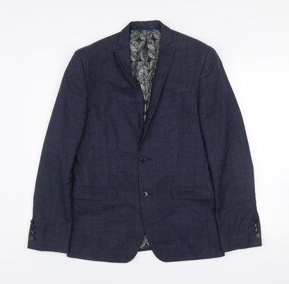 Additional front view of Red Herring Men's Blue Check 38R Regular Fit Blazer Jacket