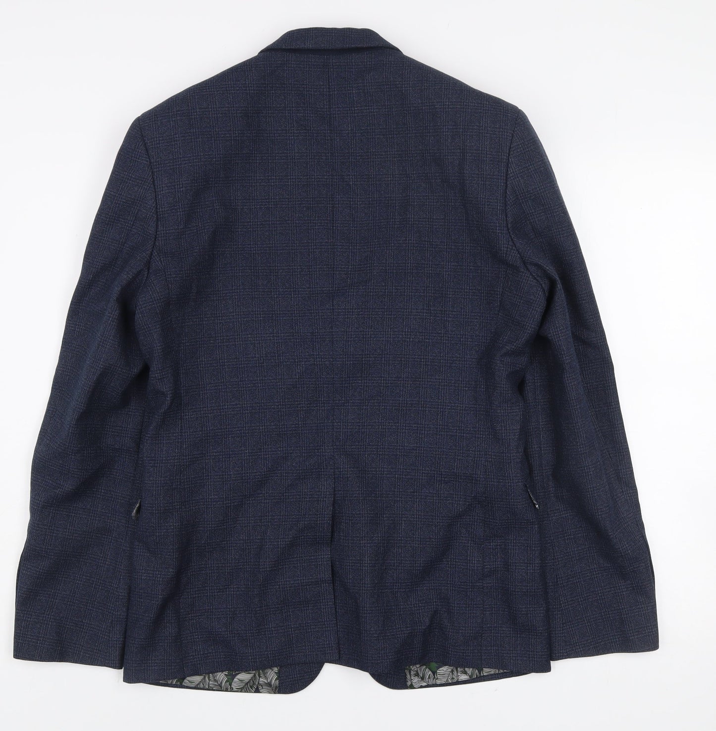 Red Herring Men's Blue Check 38R Regular Fit Blazer Jacket