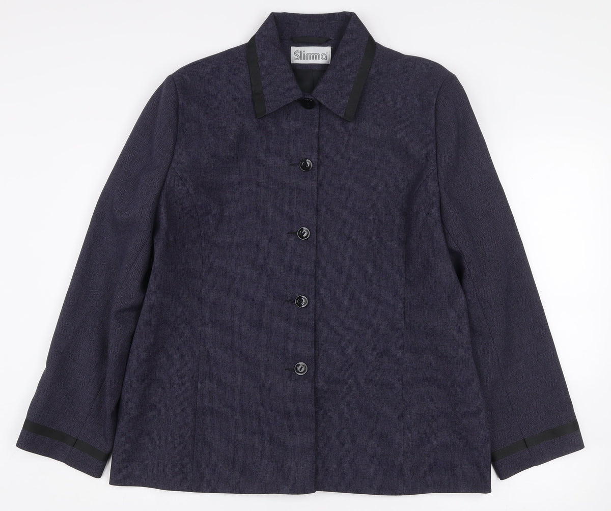 Slimma Womens Navy Blue Size 18 Classic Suit Jacket Polyester Lined