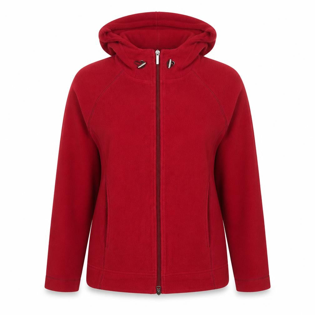 Ellesse Women's Red Fleece Hooded Full Zip Jacket Size 12