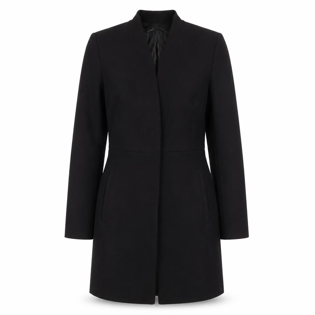 Zara Women Black Shawl Collar Longline Blazer Jacket S