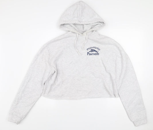 Topshop Women’s Grey Hooded Pullover Hoodie Size 14 Philadelphia Panthers