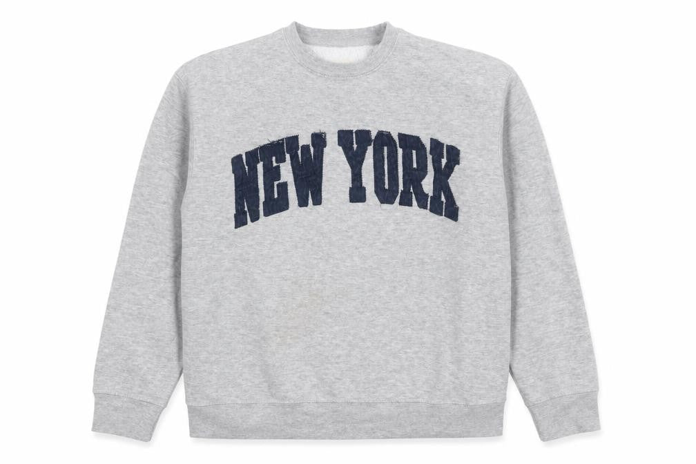New York Popular Men's Grey Crew Neck Pullover Sweatshirt M