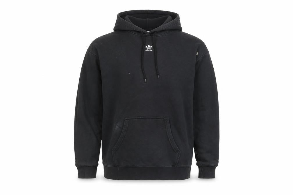 Adidas Men's Black Pullover Hoodie Size S Cotton Blend Sportswear