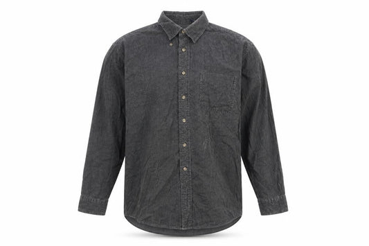 Trader Bay Men's Grey Cotton Long Sleeve Button-Up Shirt Size L