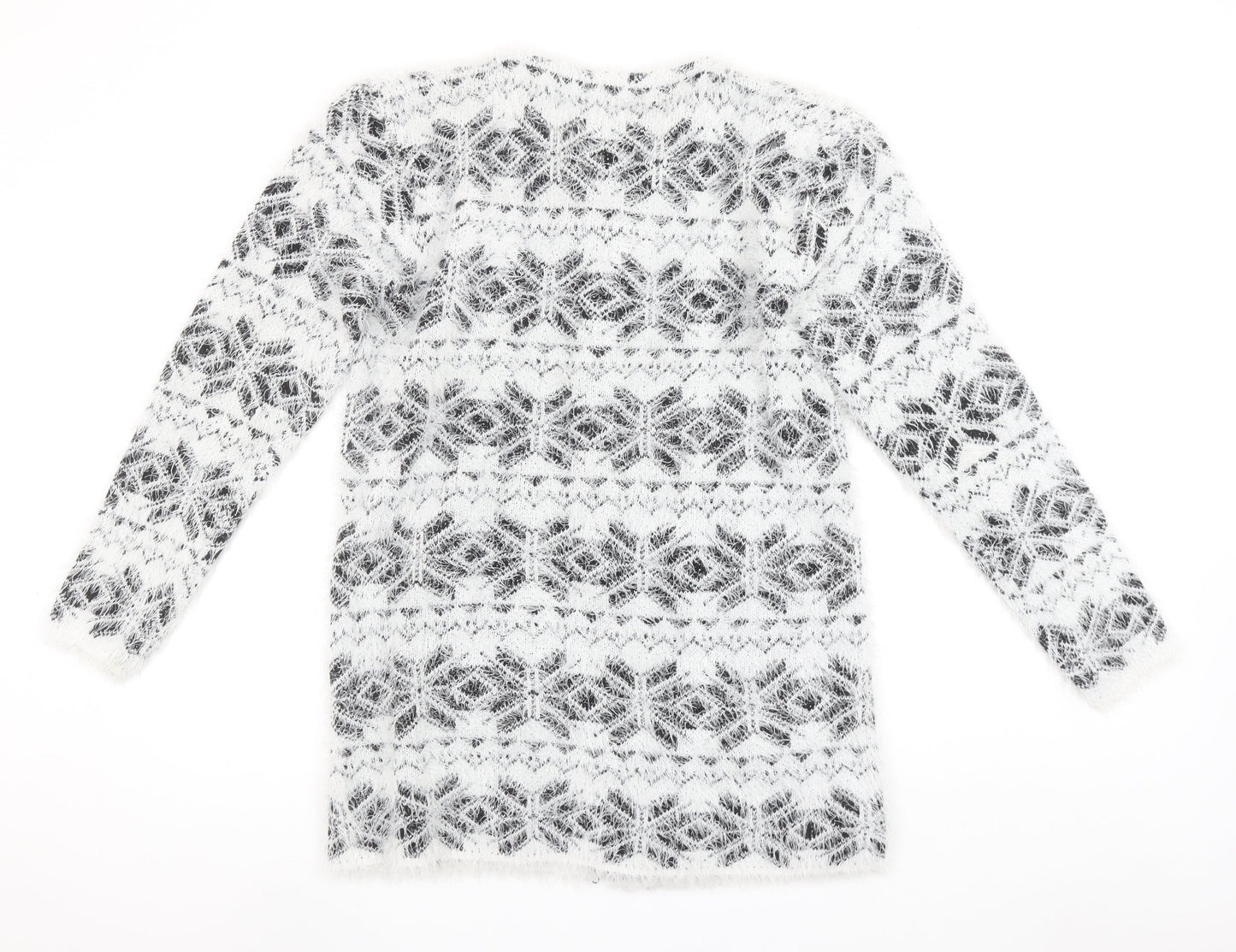 Best Live Women’s White Fair Isle Long Sleeve Cardigan Size XL/XXL
