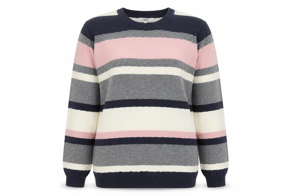 VilaVi Women’s Multicoloured Striped Pullover Jumper XL