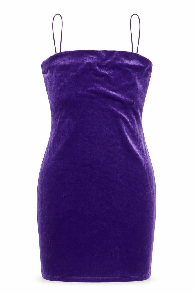 H&M Women’s Purple Velvet Bodycon Mini Dress Size 8