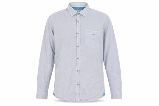 Ted Baker Men's Blue Check Long Sleeve Cotton Button-Up Shirt Size L