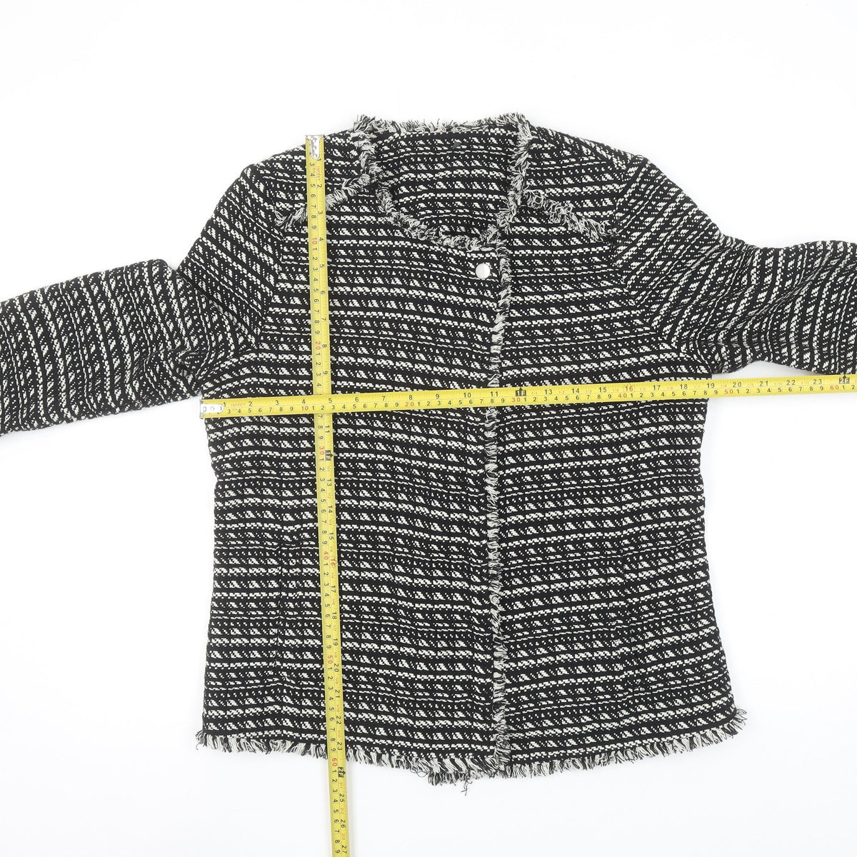 Next Women's Black White Tweed Bouclé Suit Jacket Size 12
