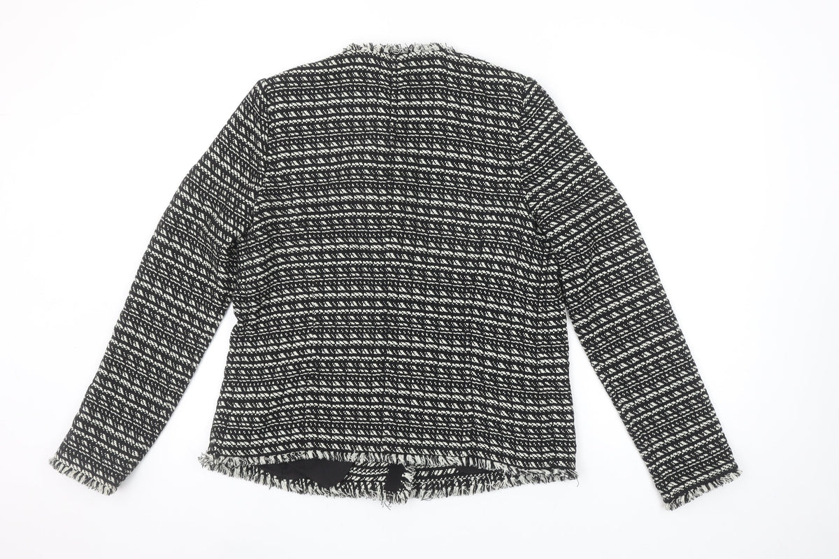 Next Women's Black White Tweed Bouclé Suit Jacket Size 12