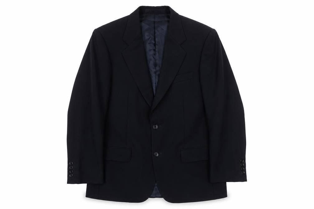 Marks & Spencer Men Blue 36 Regular Wool Single-Breasted Blazer