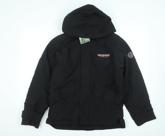 Nineplus Men's Black Hooded Parka Jacket Size S Water Resistant