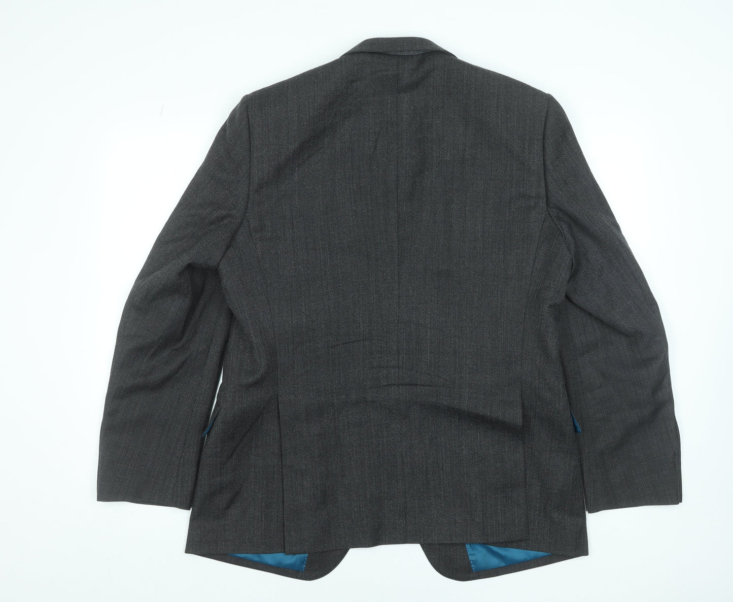 Marks and Spencer Mens Grey Wool Blazer 42R Classic Fit Single-Breasted Jacket