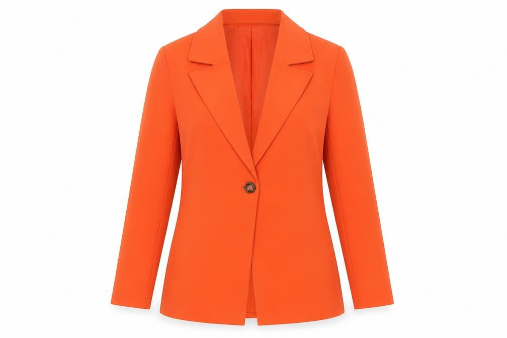PRETTYLITTLETHING Women’s Orange Blazer Jacket Size 8 Long Sleeve