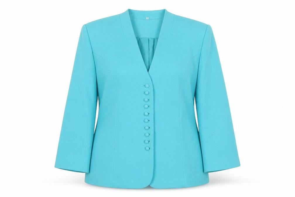 EWM Pure Classics Women’s Blue Size 16 3/4 Sleeve Buttoned Blazer