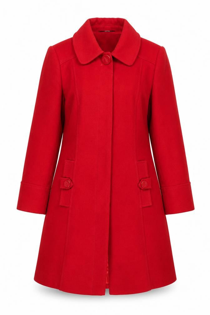 Bonmarché Women's Red Mid-Length Button Overcoat Size 12