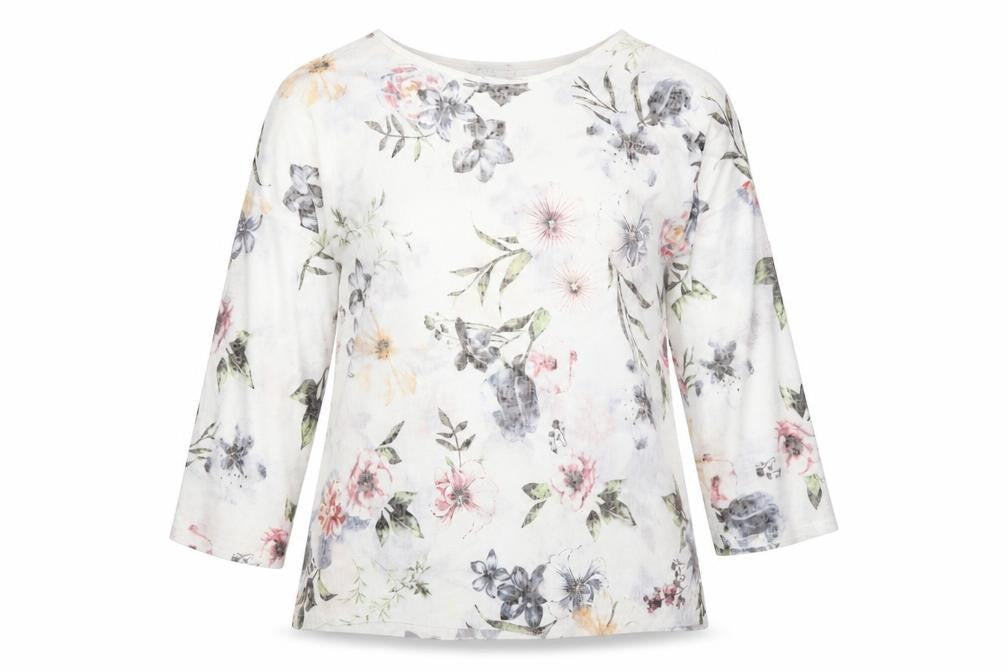 Apricot Women’s Multicoloured Floral 3/4 Sleeve Jersey T-Shirt Size S
