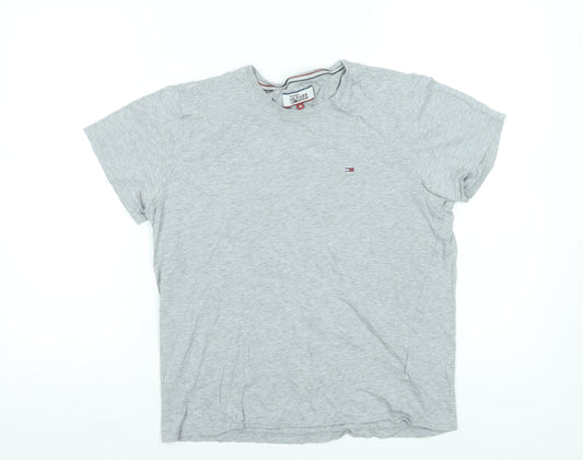 Tommy Hilfiger Denim Men's Grey Crew Neck Cotton T-Shirt M