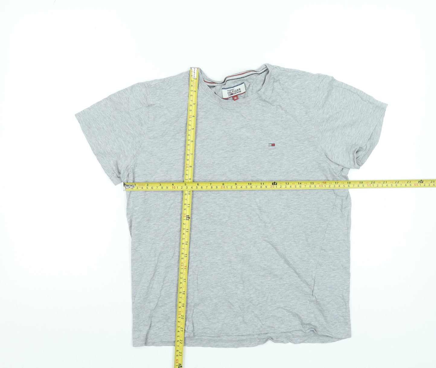 Tommy Hilfiger Denim Men's Grey Crew Neck Cotton T-Shirt M