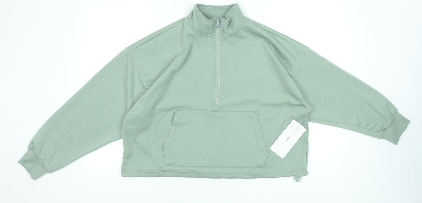 Yogalicious Women's Green Half Zip Pullover Sweatshirt Size M