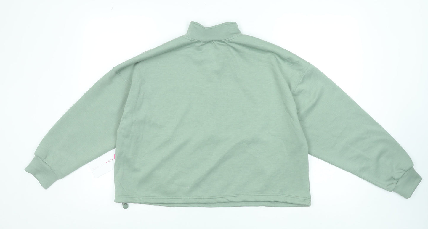 Yogalicious Women's Green Half Zip Pullover Sweatshirt Size M