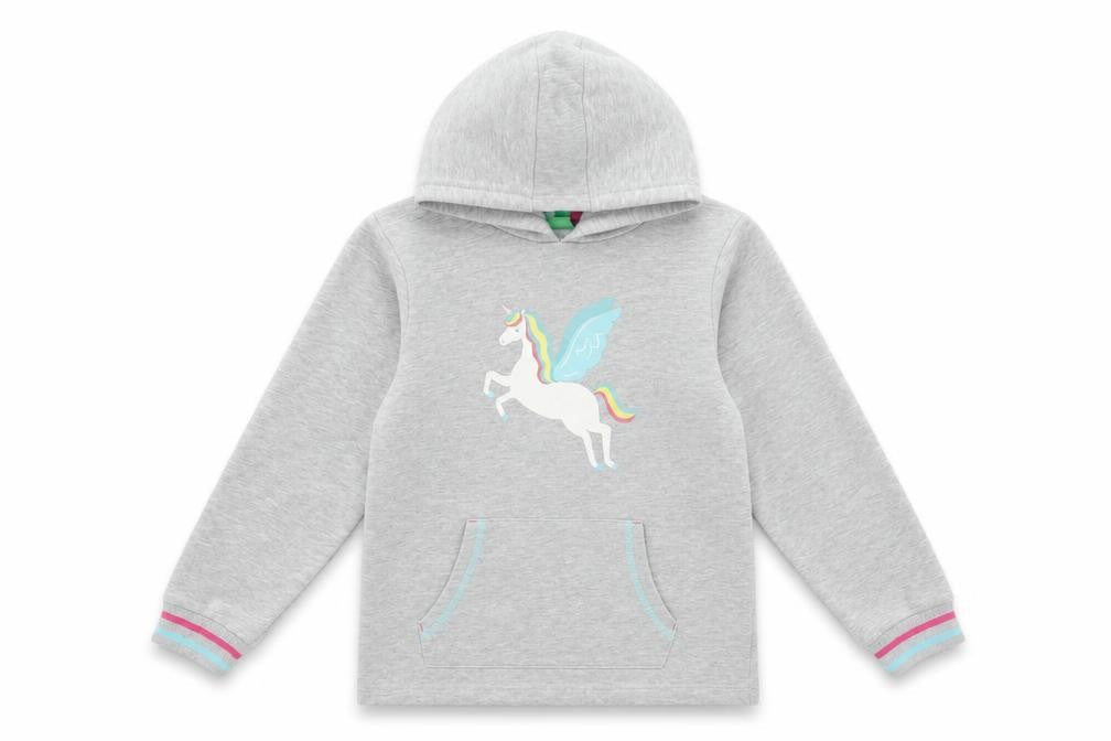 Mountain Warehouse Girls Grey Unicorn Pullover Hoodie 9-10 Years