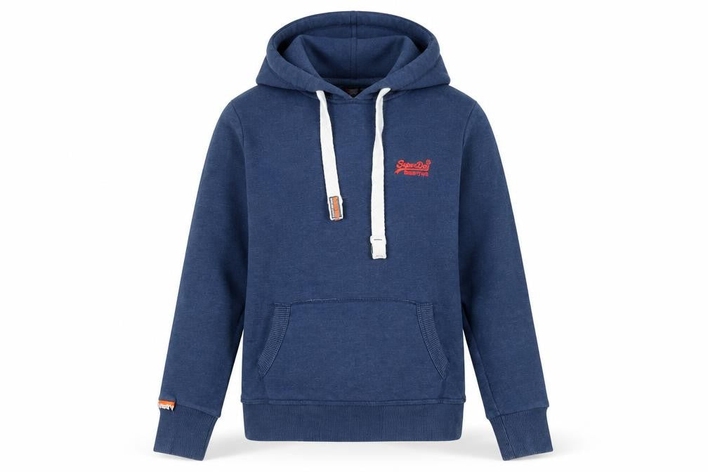 Superdry Womens Blue Pullover Hoodie XS Cotton Blend Casual
