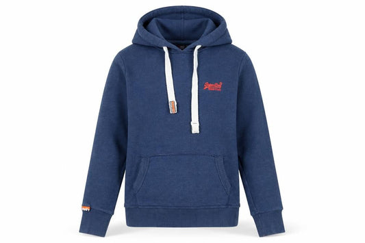Superdry Womens Blue Pullover Hoodie XS Cotton Blend Casual