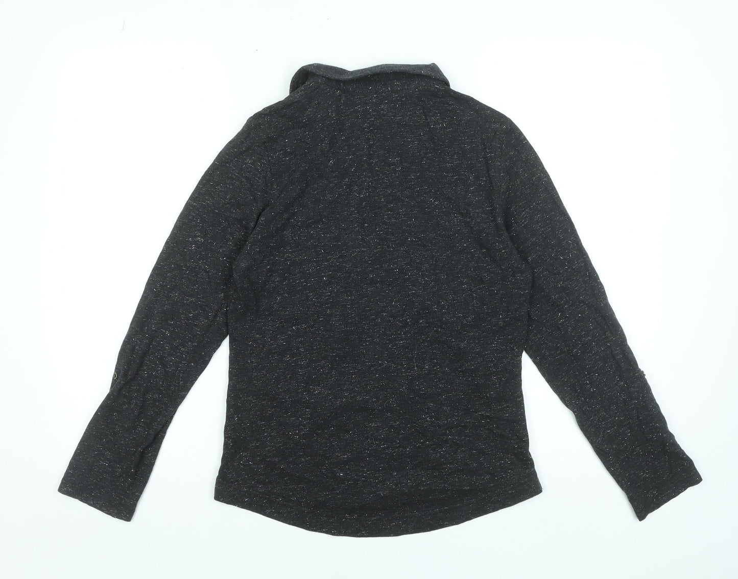 White Stuff Women's Black Cotton Long Sleeve Button-Up Shirt Size 8