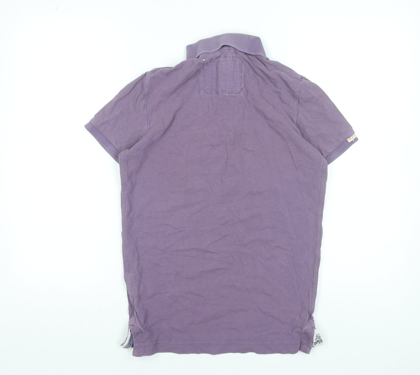 Superdry Men's Purple Cotton Short Sleeve Polo Shirt Size S