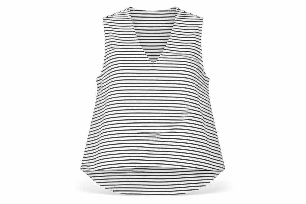 Mango Women Black White Striped Sleeveless Tank Top Size 8