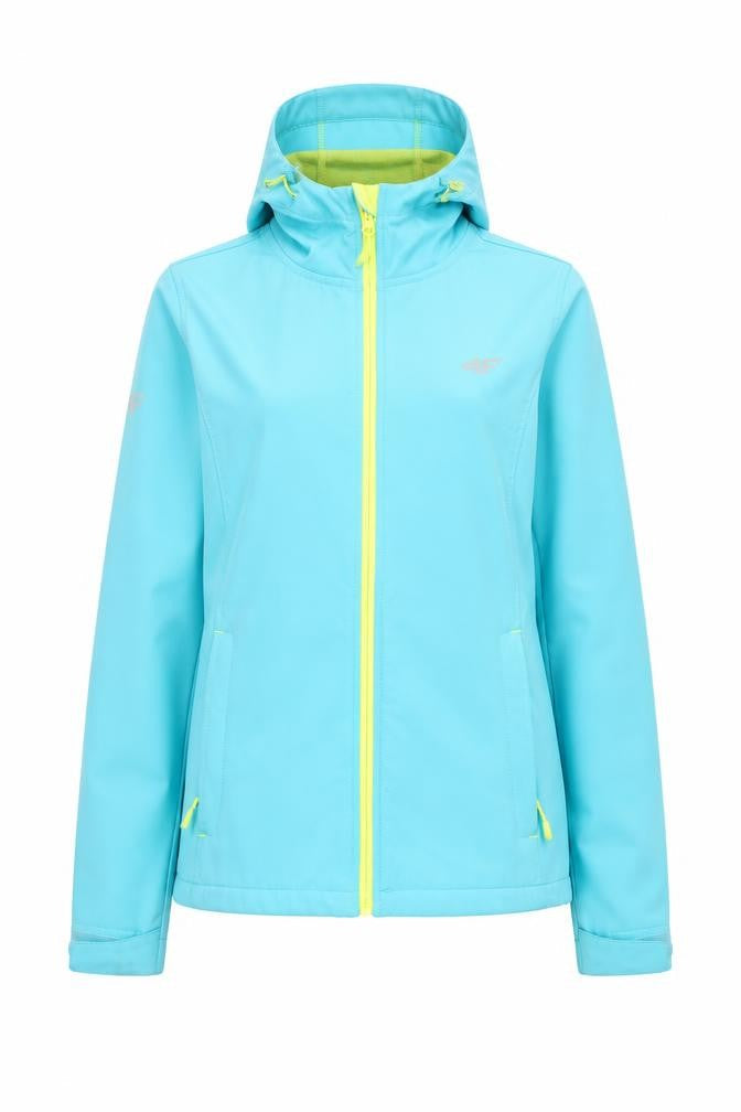 4F Womens Blue Soft Shell Hooded Activewear Jacket XS