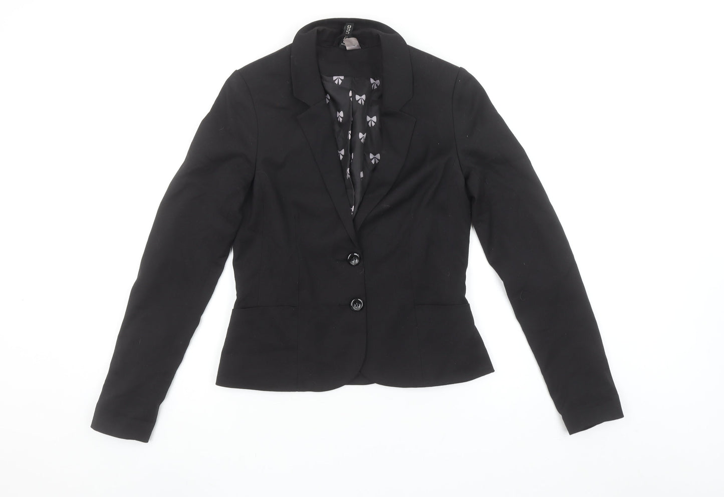 Divided by H&M Women's Black Two-Button Blazer Size 8 Classic Fit