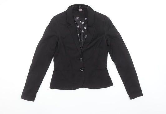 Divided by H&M Women's Black Two-Button Blazer Size 8 Classic Fit