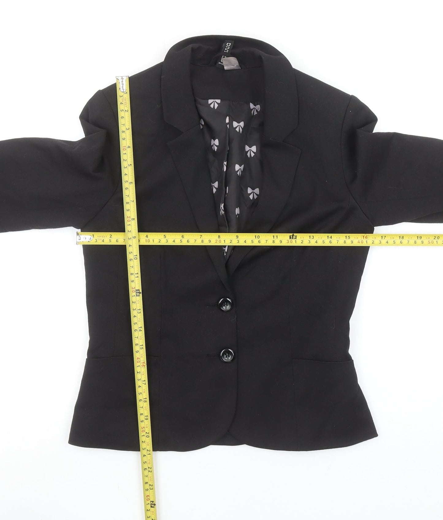 Divided by H&M Women's Black Two-Button Blazer Size 8 Classic Fit