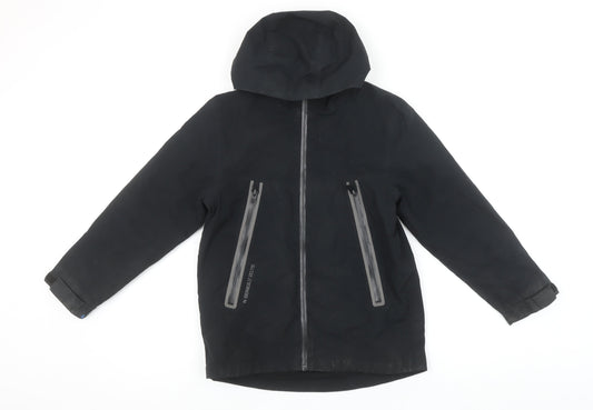 Next Boys Black Waterproof Hooded Rain Coat Jacket 8 Years