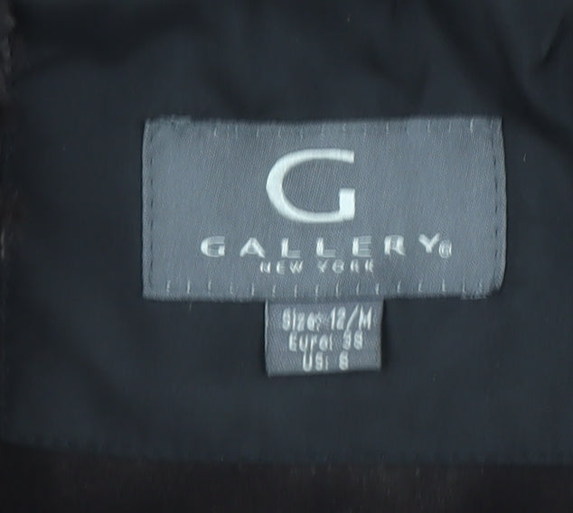Gallery Women’s Black Faux Fur Trim Hooded Long Coat Size 12