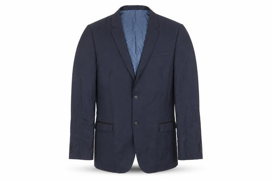 Next Men's Navy Blue 42L Regular Fit Wool Blend Blazer