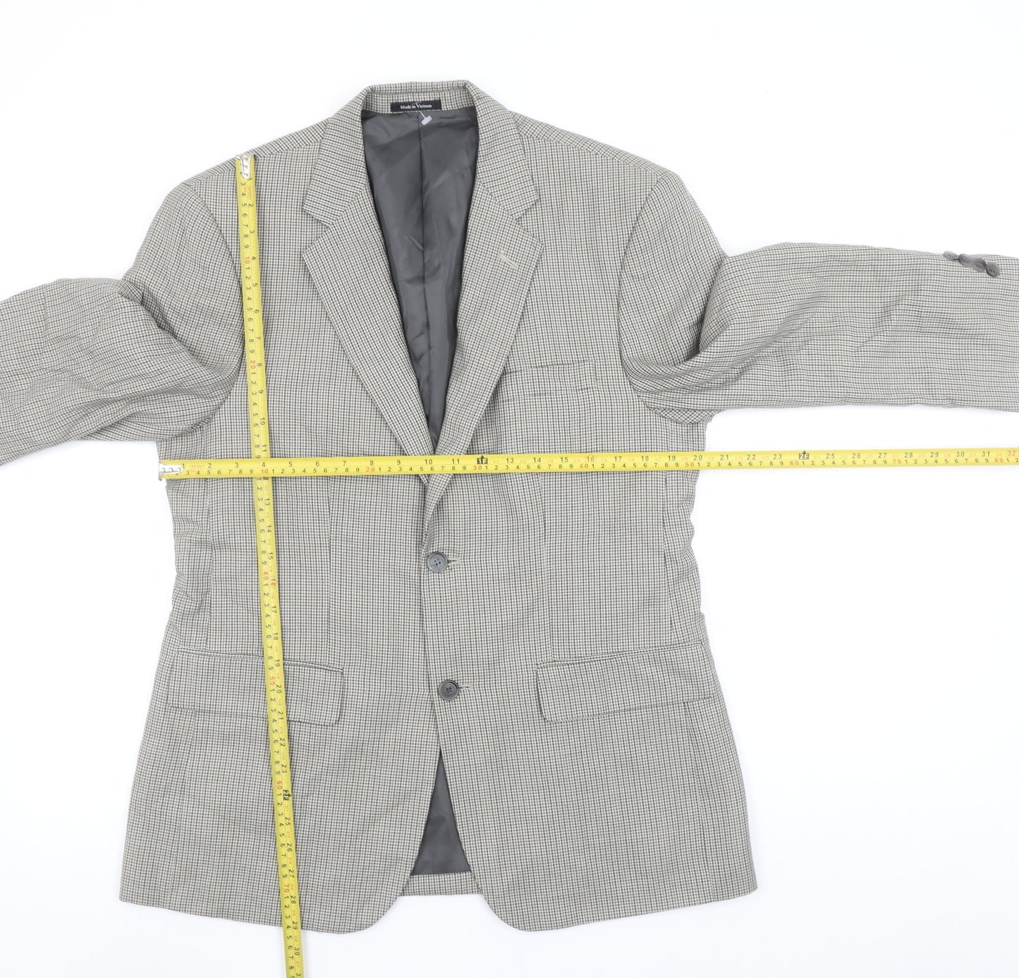 Joseph & Feiss Men's Grey Check Blazer 40 Short Classic Fit