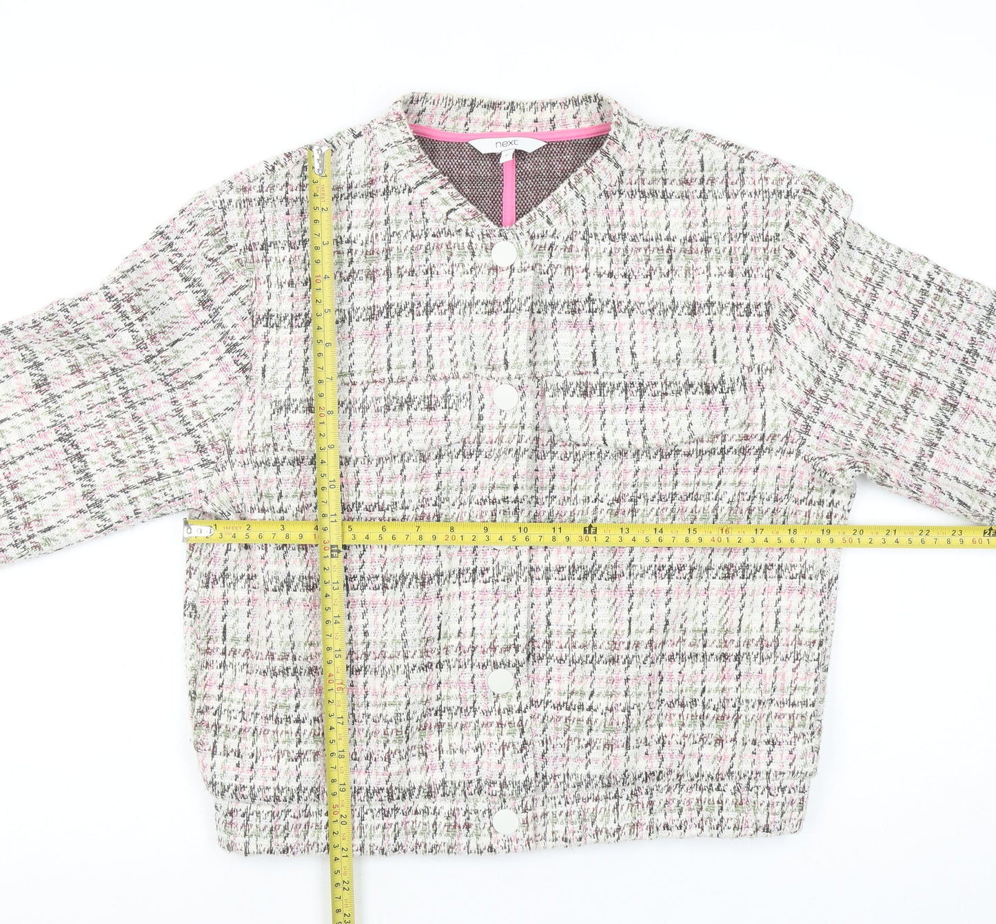 Next Women’s Multicoloured Tweed Button Up Jacket Size 14