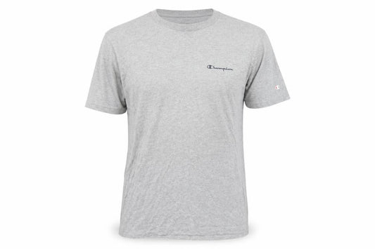 Champion Men's Grey Cotton Crew Neck Logo T-Shirt Size L
