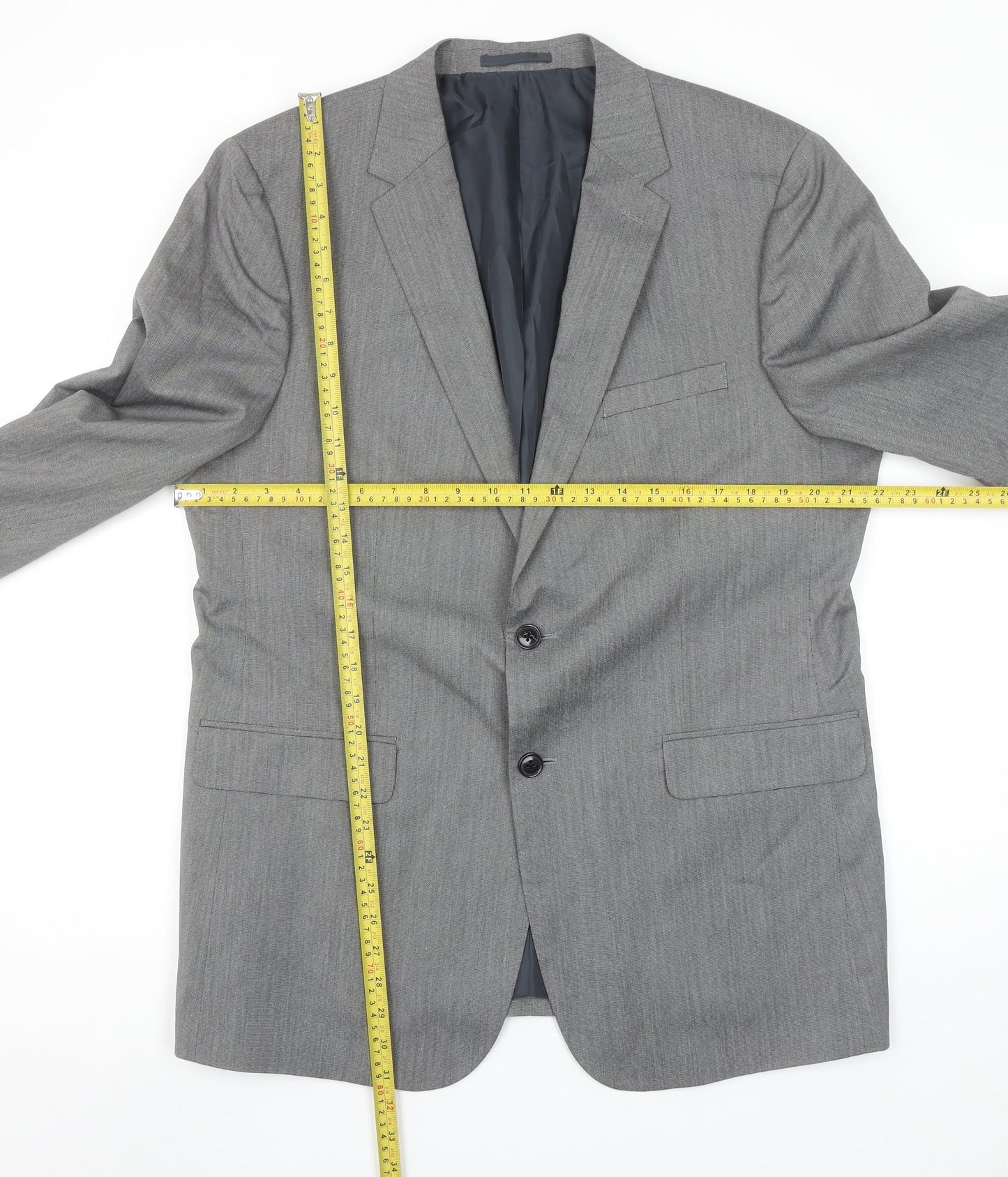 Jacamo Men's Grey 44R Classic Regular Fit Single-Breasted Blazer