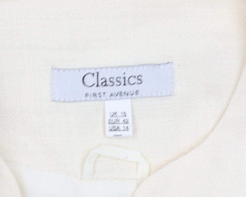 Classics First Avenue Women's Ivory Size 16 Single-Breasted Blazer