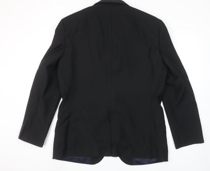 Next Men's Black 42R Formal Wool Blend Suit Jacket