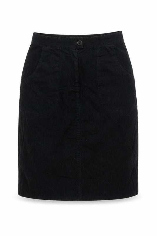 Thought Womens Black Corduroy Pencil Skirt Size 16 Stretch Cotton