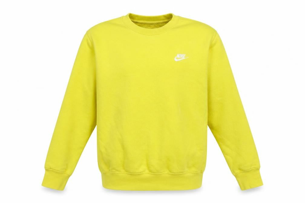 Nike Men's Yellow Crew Neck Pullover Sweatshirt S Regular Fit