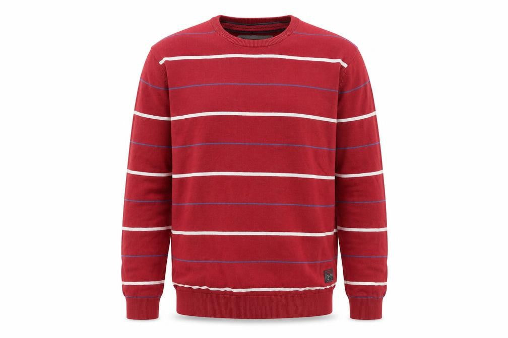 Esprit Men's Red Striped Cotton Crew Neck Jumper Size M