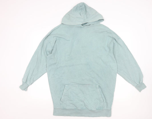 Stradivarius Women’s Blue Pullover Hoodie XS Cotton Blend Casual