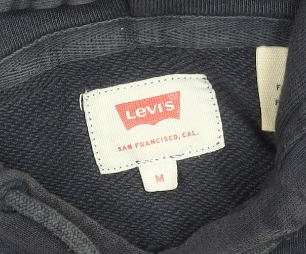 Levi's Men's Navy Hoodie Medium Pullover Cotton Graphic Sweatshirt